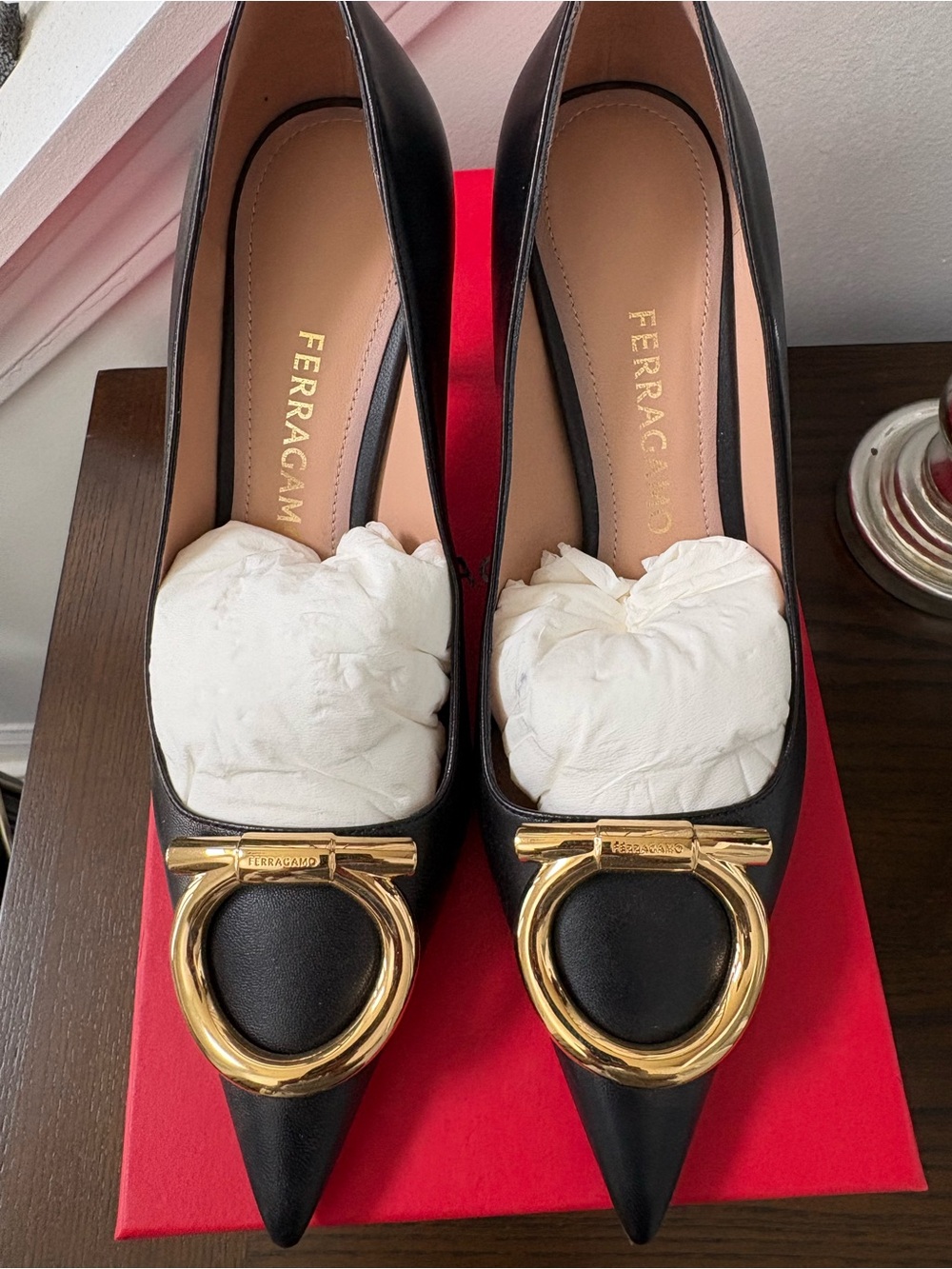 Salvatore Ferragamo Laura Black Leather Pointed Pumps (Price FIRM) - Picture 6 of 10